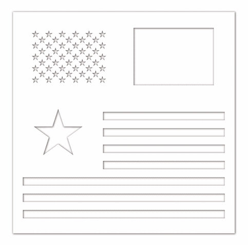 Simon Says Stamp Stencil AMERICAN FLAG ssst121441 *